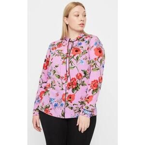 JUNAROSE Blouse Poppy Floral Print Sz 14 NWT